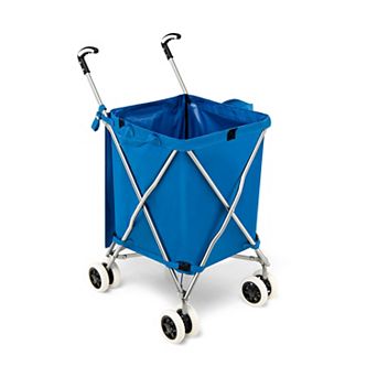 Folding Shopping Utility Cart With Water-resistant Removable Canvas Bag