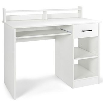 Study Laptop Desk with Slide Out Keyboard Tray Deep Drawer and Adjustable Display Shelf