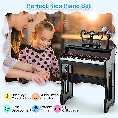 37 Key Kids Piano Keyboard with Microphone and Music Stand
