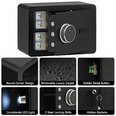 2-layer Security Safe Deposit Box With Inner Led Light