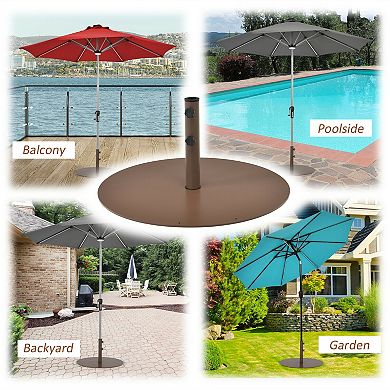 29.5 Inch Outdoor Steel Umbrella Base Stand For Backyard And Poolside