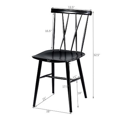 Set Of 2 Modern Dining Chairs With Backrest