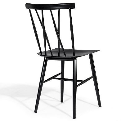 Set Of 2 Modern Dining Chairs With Backrest