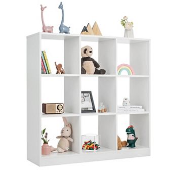 Modern 9-cube Bookcase With Anti-tipping Kits For Books, Toys, And Ornaments-white