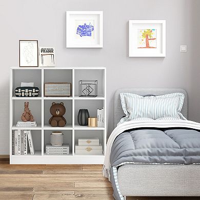 Modern 9-cube Bookcase With Anti-tipping Kits For Books, Toys, And Ornaments-white