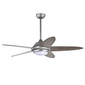 52-inch Ceiling Fan With Integrated Lights, 3 Color Settings-silver Gray