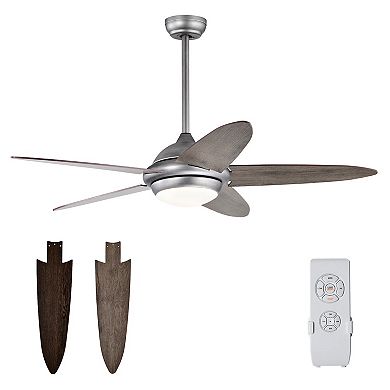52-inch Ceiling Fan With Integrated Lights, 3 Color Settings-silver Gray
