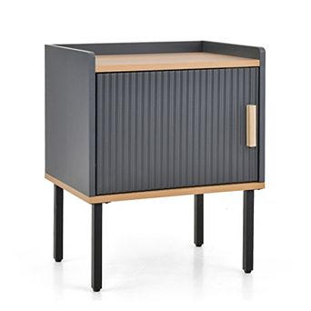 Nightstand End Table with Door Cabinet for Bedroom Living Room
