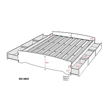 Prepac Full 6-Drawer Platform Storage Bed