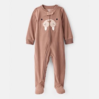 Baby & Toddler Carter's Walrus Fleece Loose Fit 2-Way Zip Footed Pajamas