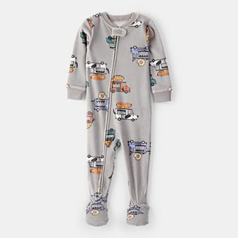 Baby Boy Carter's Food Truck Dream Plush Snug Fit Long-Sleeve 2-Way Zip Pajamas