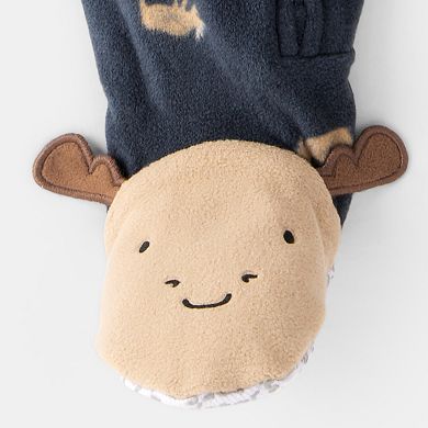 Baby & Toddler Boy Carter's Moose Loose Fit 2-Way Zip Footed Pajamas