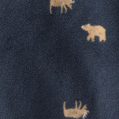 Baby & Toddler Boy Carter's Moose Loose Fit 2-Way Zip Footed Pajamas