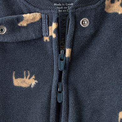 Baby & Toddler Boy Carter's Moose Loose Fit 2-Way Zip Footed Pajamas
