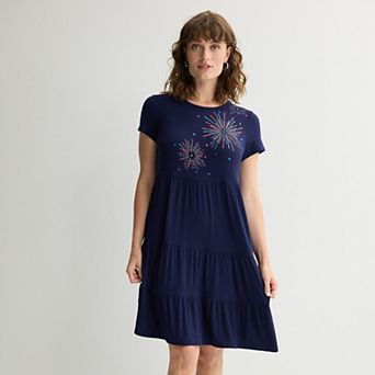 Women's Apt. 9® Short Sleeve Tiered Dress