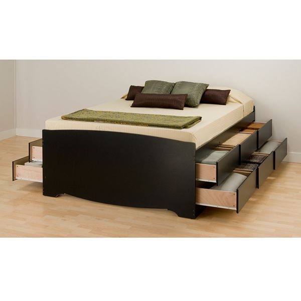 Prepac Full 12 Drawer Platform Storage Bed