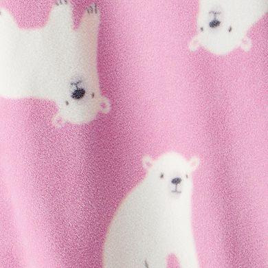 Baby & Toddler Girl Carter's Polar Bear Fleece Footed One-Piece Pajamas