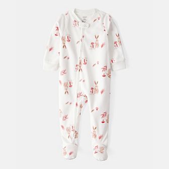 Baby & Toddler Girl Carter's One-Piece Bunny Fleece Footie Pajamas