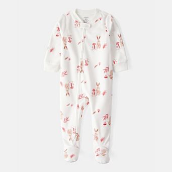 Baby & Toddler Girl Carter's One-Piece Bunny Fleece Footie Pajamas