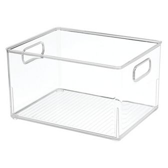 iDesign Small Plastic Bathroom Storage Bin with Handles