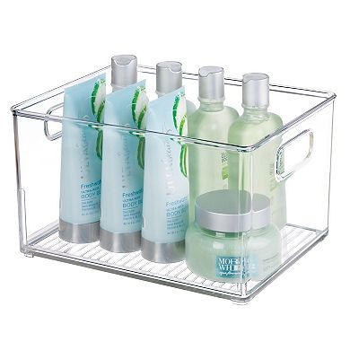 iDesign Small Plastic Bathroom Storage Bin with Handles