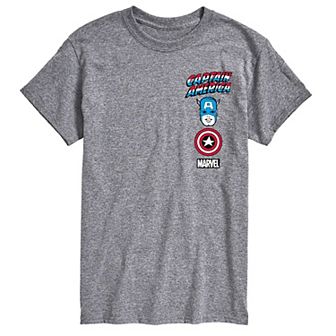 Big & Tall Marvel Captain America Oversized Left Chest Graphic Tee