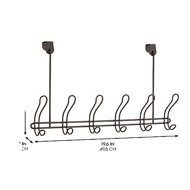 iDesign Classico 6 Hook Over-The-Door Rack