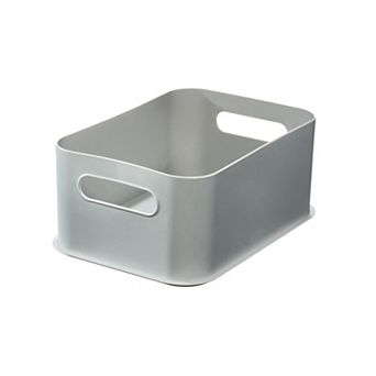 iDesign Grey Plastic Stackable Storage Bin