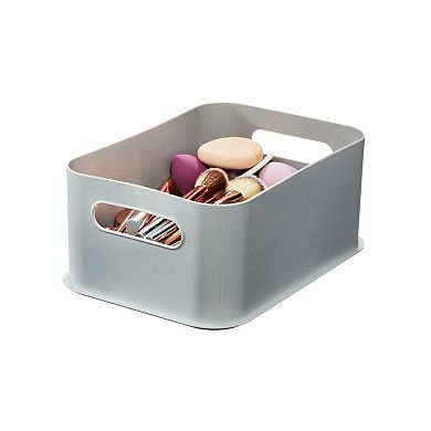 iDesign Grey Plastic Stackable Storage Bin