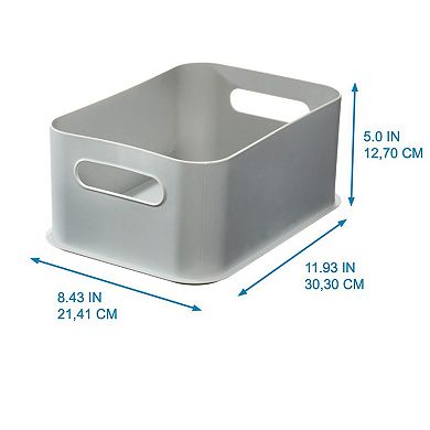 iDesign Grey Plastic Stackable Storage Bin