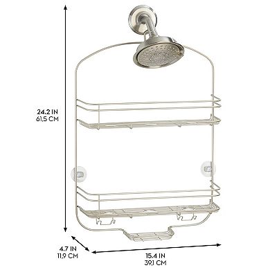 iDesign Weston Collection Wide Over Shower Head Hanging Shower Caddy
