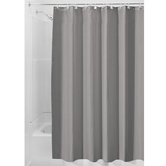 iDesign Polyester Shower Curtain with 12 Reinforced Buttonholes