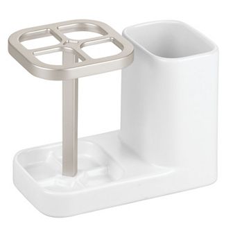 iDesign Ceramic Toothbrush and Toothpaste Holder