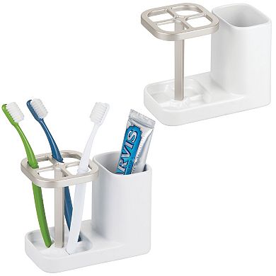 iDesign Ceramic Toothbrush and Toothpaste Holder