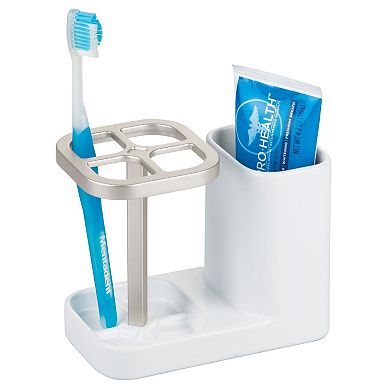iDesign Ceramic Toothbrush and Toothpaste Holder