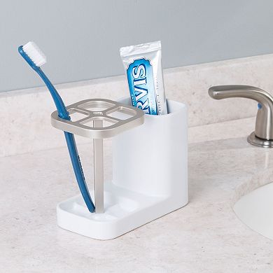 iDesign Ceramic Toothbrush and Toothpaste Holder