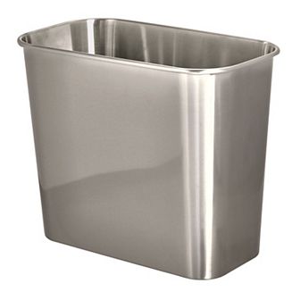 iDesign Small Stainless Steel Rectangular Bathroom Trash Can