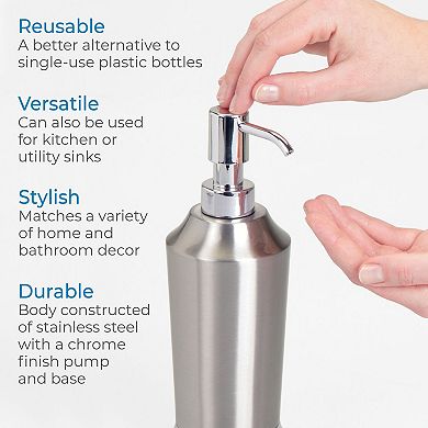 iDesign Brushed Stainless Steel Soap Dispenser