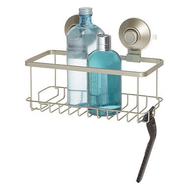 iDesign Everett Collection Push-Lock Suction Basket for Inside Shower