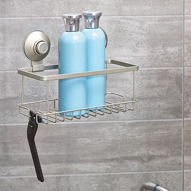 iDesign Everett Collection Push-Lock Suction Basket for Inside Shower