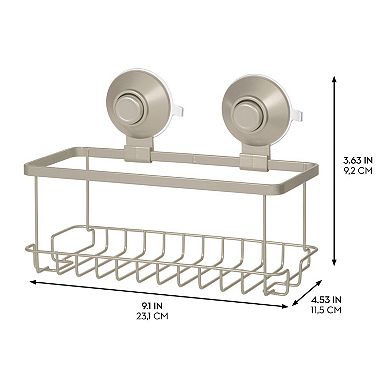 iDesign Everett Collection Push-Lock Suction Basket for Inside Shower