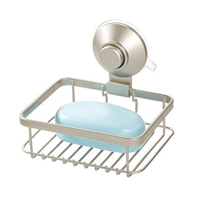 iDesign Push-Lock Suction Soap Dish for Shower