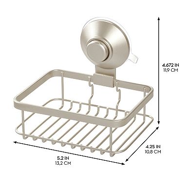 iDesign Push-Lock Suction Soap Dish for Shower