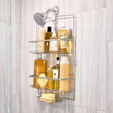 iDesign Wide 2-Tier Hanging Storage Caddy with Hooks