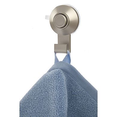 iDesign 2-Piece Satin Push-Lock Suction Shower Hooks Set
