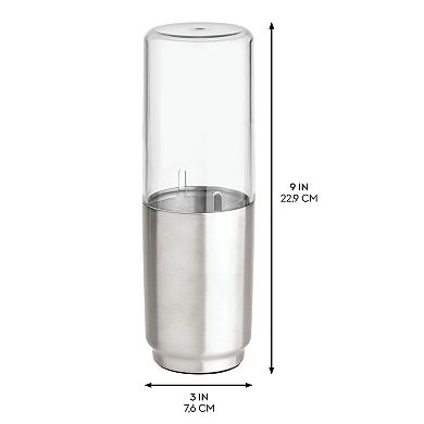 iDesign Stainless Steel Toothbrush Organizer with Cover