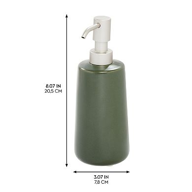 iDesign Eco Vanity Ceramic Earth Collection Refillable Tall Soap Dispenser