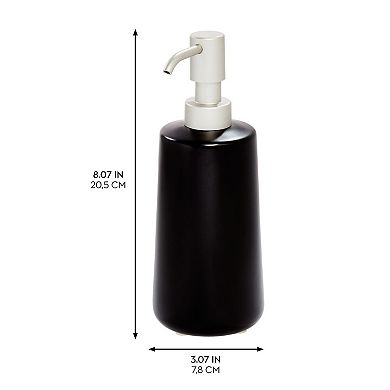 iDesign Eco Vanity Ceramic Earth Collection Refillable Tall Soap Dispenser