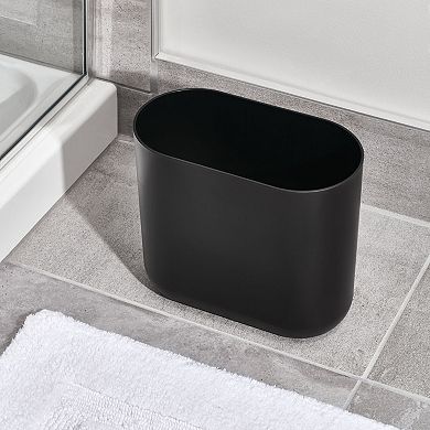 iDesign Small Oval Plastic Bathroom Trash Can
