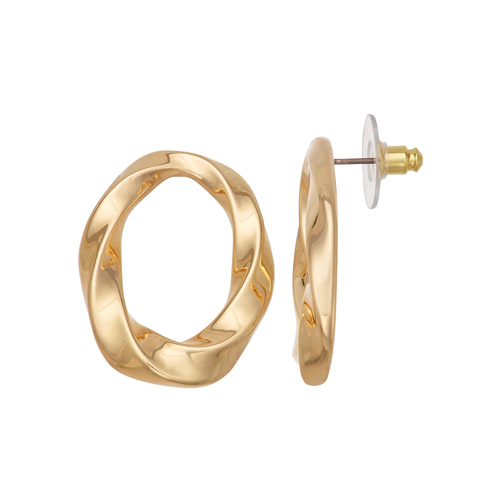 Napier Gold Tone Oval Drop Stud Earrings, Womens